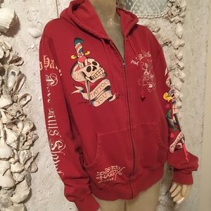 Ed Hardy Men’s Zip Hoodie sz XL